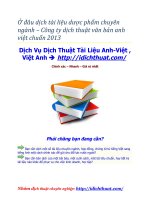 Ở đâu dịch tài liệu dược phẩm chuyên ngành