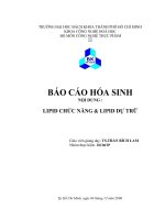 Lipid chức năng và lipid dự trữ
