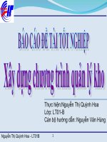 Xây dựng chương trình quản lý kho