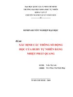 Xác định thông số động học của Ruby tự nhiên bằng nhiệt phát quang