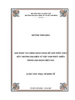 328 Giải pháp tài chính ngân hàng để góp phần thúc đẩy thương mại điện tử Việt Nam phát triển trong giai đoạn hiện nay