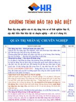 Chương trình đào tạo: quản trị nhân sự chuyên nghiệp