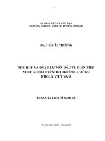 579 Thu hút và quản lý vốn đầu tư gián tiếp nước ngoài trên thị trường chứng khoán Việt Nam