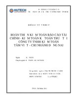 HOÀN THIỆN KIỂM TOÁN BÁO CÁO TÀI CHÍNH - KIỂM TOÁN KẾ TOÁN THUẾ TẠI  CÔNG TY TNHH KIỂM TOÁN  TÂM VIỆT – CHI