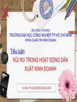 Rủi ro trong hoạt động sản xuất kinh doanh