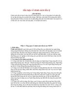 Tiểu luận về chính sách tiền tệ