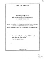 Nghiên cứu xây dựng cơ sở dữ liệu cập nhật cơ sở đăng ký kinh doanh cá thể phục vụ công tác quản lý và công tác thông kê