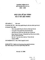 Báo cáo tổng kết chuyên đề Báo cáo về qui trình xử lý dữ liệu Video