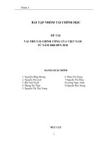 VAI TRÒ TÀI CHÍNH CÔNG CỦA VIỆT NAM TỪ NĂM 2008 ĐẾN 2010