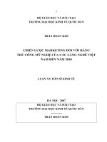 87 Chiến lược Marketing đối với hàng thủ công mỹ nghệ của các làng nghề Việt Nam đến năm 2010 