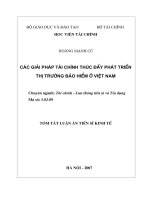 giải pháp tài chính thúc đẩy phát triển thị trường bảo hiểm Việt Nam