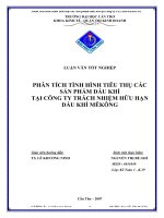 PHÂN TÍCH TÌNH HÌNH TIÊU THỤCÁC  SẢN PHẨM DẦU KHÍ  TẠI CÔNG TY TRÁCH NHIỆM HỮU HẠN  DẦU KHÍ MÊKÔNG