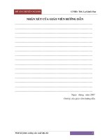 Mục luc- nhận xét của giáo viên