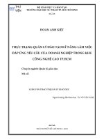 THỰC TRẠNG QUẢN LÝ ĐÀO TẠO KỸ NĂNG LÀM VIỆC  ĐÁP ỨNG YÊU CẦU CỦA DOANH NGHIỆP TRONG KHU  CÔNG NGHỆ CAO TP.HCM