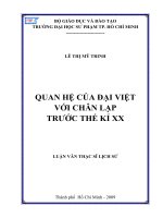 QUAN HỆ CỦA ĐẠI VIỆT  VỚI CHÂN LẠP  TRƯỚC THẾ KỈ XX