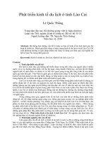 Phát triển kinh tế du lịch ở tỉnh Lào Cai