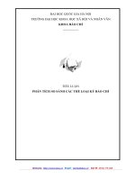 PHÂN TÍCH SO SÁNH CÁC THỂ LOẠI KÝ BÁO CHÍ