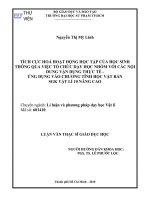 Tích cực hóa hoạt động học tập của học sinh thông qua việc tổ chức dạy học nhóm với các nội dung vận dụng thực tế