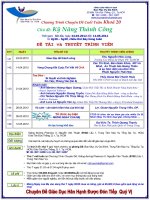 Chương  Trình Chuyên Đề Cuối Tuần Khóa 20 Chủ Đề : Kỹ Năng Thành Công