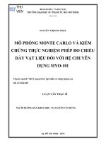 Mô phỏng monte carlo và kiểm chứng thực nghiệm phép đo chiều vật liệu đối với hệ chuyên dụng MYO-101