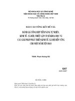 202 Đánh giá tổng hợp tiềm năng tự nhiên, kinh tế - xã hội thiết lập cơ sở khoa học và các giải pháp phát triển kinh tế - xã hội bền vững cho một số huyện đảo