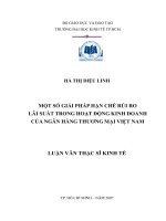 60 Một số giải pháp hạn chế rủi ro lãi suất trong hoạt động kinh doanh của Ngân hàng thương mại Việt Nam