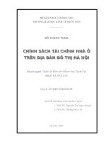 94 Chính sách tài chính nhà ở trên địa bàn đô thị Thủ đô Hà Nội