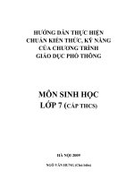HƯỚNG DẪN THỰC HIỆN  CHUẨN KIẾN THỨC, KỸ NĂNG CỦA CHƯƠNG TRÌNH  GIÁO DỤC PHỔ THÔNG