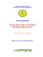 45 Kế toán tiền lương, các khoản trích theo lương tại Công ty xổ số kiến thiết Long An
