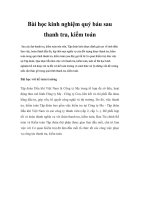 Bài học kinh nghiệm quý báu sau thanh tra, kiểm toán