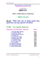 Phân tích việc sử dụng quyền hạn, quyền lực của ông Nguyễn Văn Khỏe