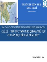 Thủ tục tặng cho quyền sử dụng đất và thủ tục chuyển mục đích sử dụng đất