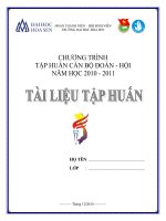 Tập huấn cán bộ Đoàn- Hội năm 2010-2011