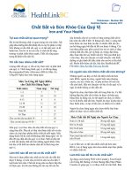 Chất Sắt và Sức Khỏe Của Quý Vị