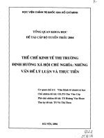 215 Thể chế kinh tế thị trường định hướng xã hội chủ nghĩa  Những vấn đề lý luận và thực tiễn