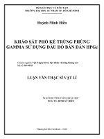 Khảo sát phổ kế trùng phùng Gama sử dụng đầu dò bán dẫn HPGe
