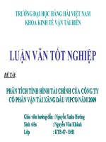 Phân tích tình hình tài chính của công ty cổ phần vận tải xăng dầu VIPCO năm 2009