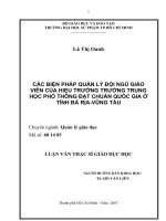 CÁC BIỆN PHÁP QUẢN LÝ ĐỘI NGŨ GIÁO  VIÊN CỦA HIỆU TRƯỞNG TRƯỜNG TRUNG  HỌC PHỔTHÔNG ĐẠT CHUẨN QUỐC GIA Ở TỈNH BÀ RỊA-VŨNG TÀU