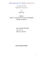 NHỮNG VẤN ĐỀ PHÁP LÝ CƠ BẢN MÀ HIỆP ĐỊNH THƯƠNG MẠI ĐẶT RA