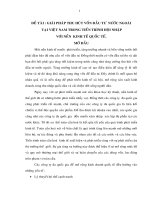 259 Giải pháp thu hút vốn đầu tư nước ngoài tại Việt Nam trong tiến trình hội nhập với nền kinh tế Quốc tế