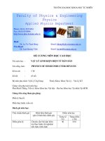 Đề cương môn vật lý linh kiện điện tử bán dẫn