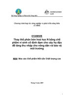 Thay thế phân bón hóa học bằng phân vi sinh