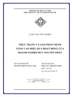 THỰC TRẠNG VÀ GIẢI PHÁP NHẰM  NÂNG CAO HIỆU QUẢ HOẠT ĐỘNG CỦA  DOANH NGHIỆP DUY NGUYÊN PHÁT
