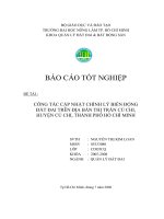 CÔNG TÁC CẬP NHẬT CHỈNH LÝ BIẾN ĐỘNG ĐẤT ĐAI TRÊN ĐỊA BÀN THỊ TRẤN CỦ CHI,  HUYỆN CỦ CHI, THÀNH PHỐ HỒ CHÍ MINH