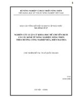 175 Nghiên cứu luận cứ khoa học để chuyển dịch cơ cấu kinh tế nông nghiệp, nông thôn theo hướng công nghiệp hóa, hiện đại hóa