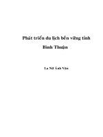 Phát triển du lịch bền vững tỉnh Bình Thuận