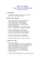 Đề thi trắc nghiệm vật lý Việt Nam Cup