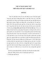 VIỆC SỬ DỤNG KHẨU NGỮ TRÊN BÁO CHÍ VIỆT NAM HIỆN NAY