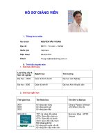 CV giảng viên Nguyễn Văn Trung