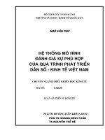 83 Hệ thống mô hình đánh giá sự phù hợp của quá trình phát triển dân số - Kinh tế Việt Nam